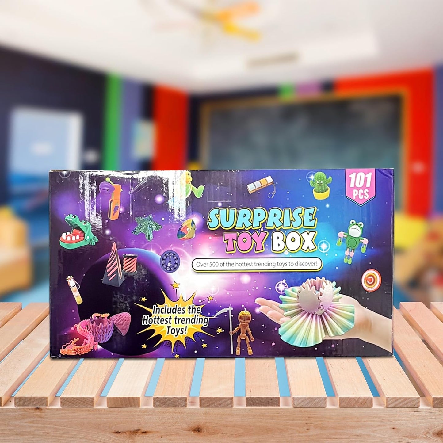 25 or 101 Pieces Fidget Mystery Box for Kids Girls & Boys - Fun Sensory Fidget Toys Bulk Variety Pack for Toddlers - Fidget Prizes for Classroom Surprise Gift Box