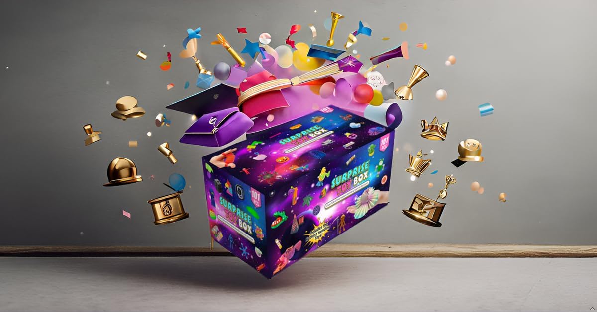 25 or 101 Pieces Fidget Mystery Box for Kids Girls & Boys - Fun Sensory Fidget Toys Bulk Variety Pack for Toddlers - Fidget Prizes for Classroom Surprise Gift Box