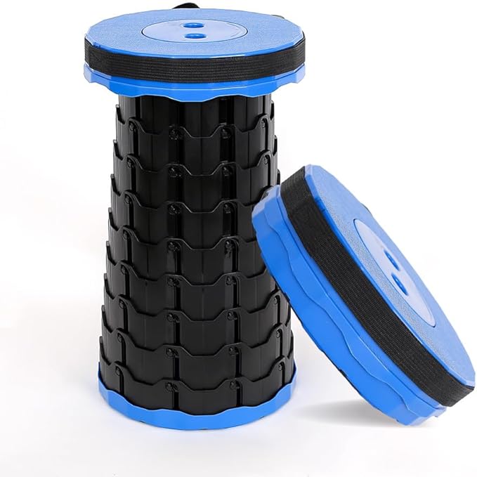 Camping Collapsible Stool | Outdoor Sitting Fishing Telescopic Foldable Travel Seat for Adults | Lightweight Small Portable Stool Holds 400 lbs