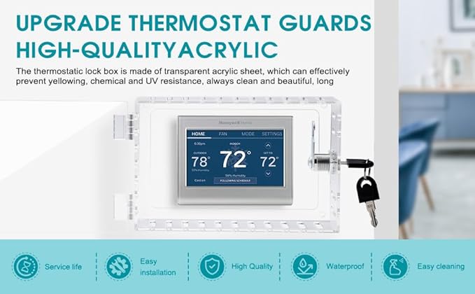 Small Thermostat Lock Box Cover with Key