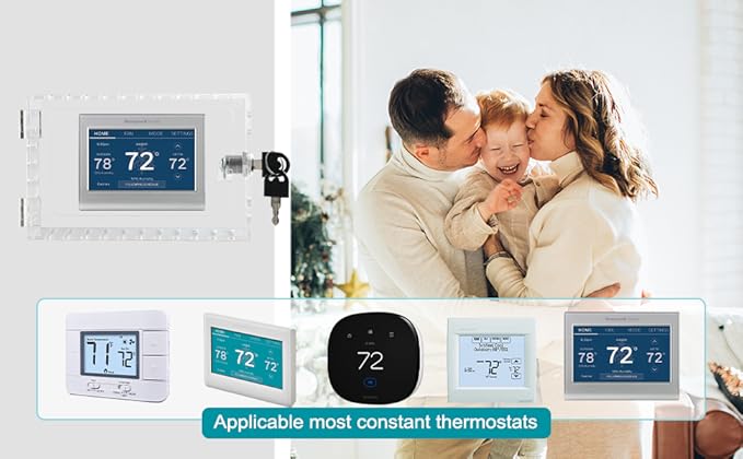 Small Thermostat Lock Box Cover with Key