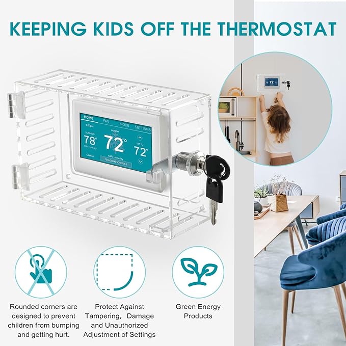 Small Thermostat Lock Box Cover with Key