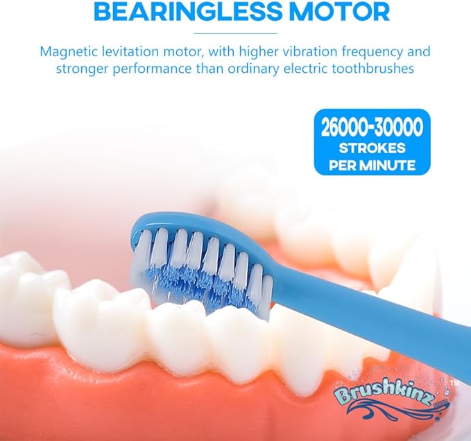 Kids Electric Toothbrush - 3 Modes with Smart Timer - Soft Bristle USB Rechargeable Toothbrush - Sonic Power Vibrating Toothbrush for Dental Oral Care - Lasts 50 Days