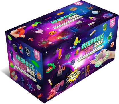 25 or 101 Pieces Fidget Mystery Box for Kids Girls & Boys - Fun Sensory Fidget Toys Bulk Variety Pack for Toddlers - Fidget Prizes for Classroom Surprise Gift Box