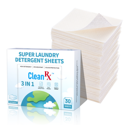 3-in-1 Laundry Detergent Sheets – 30 Eco-Friendly HE Strips for Travel