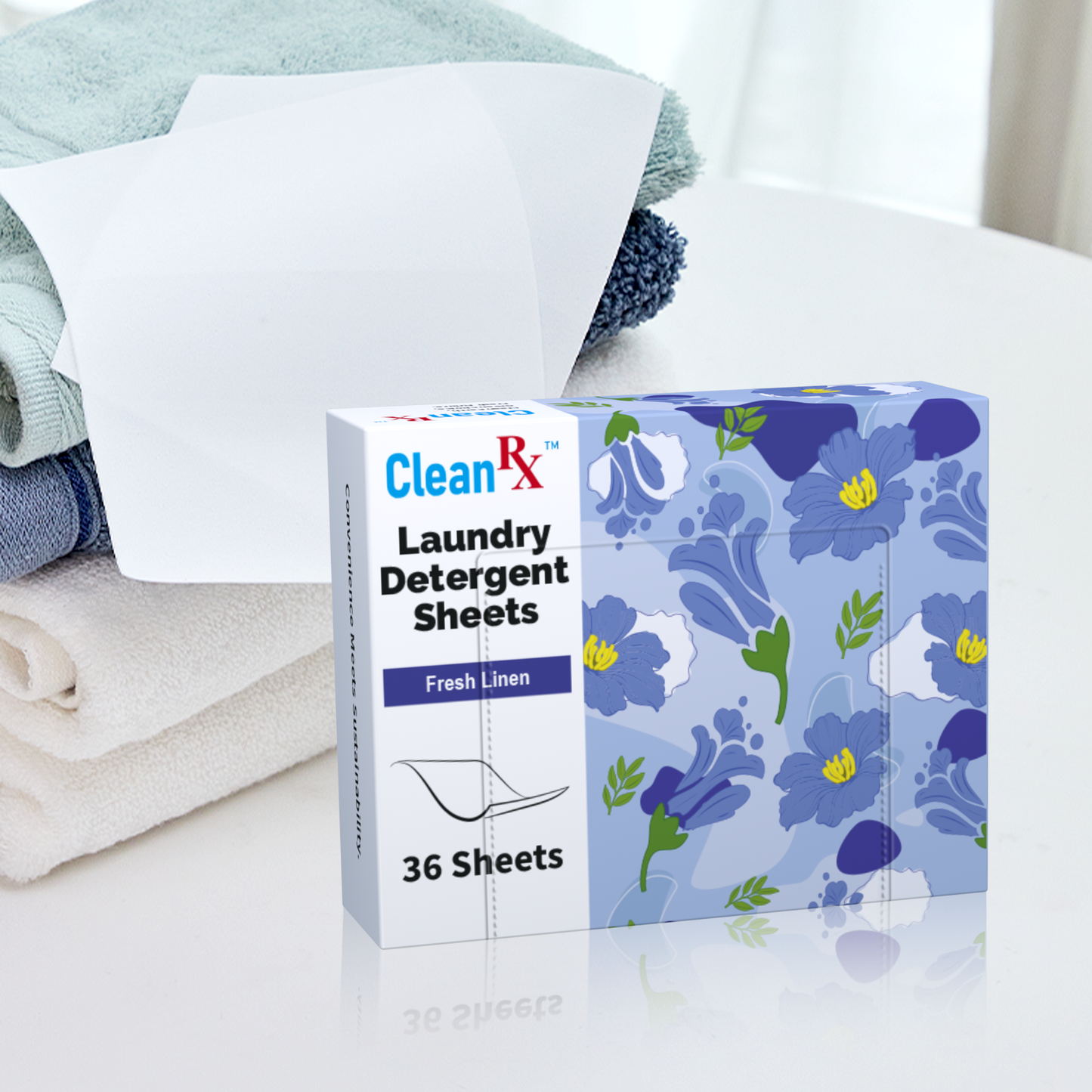 Eco Laundry Detergent Sheets – 36 Strips – Fresh Linen Scent, HE Safe