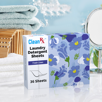 Eco Laundry Detergent Sheets – 36 Strips – Fresh Linen Scent, HE Safe