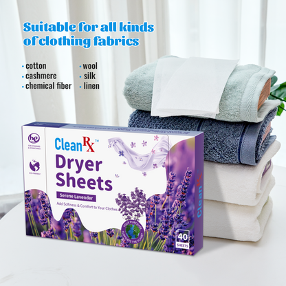 Lavender Fabric Softener Dryer Sheets – 40 Count – Softens & Freshens