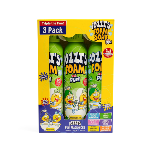 Fozzi’s Foam Soap 3-Pack – Groovy Green – 340ml Each | Fun, Safe & Easy-Clean Bath Foam for Kids