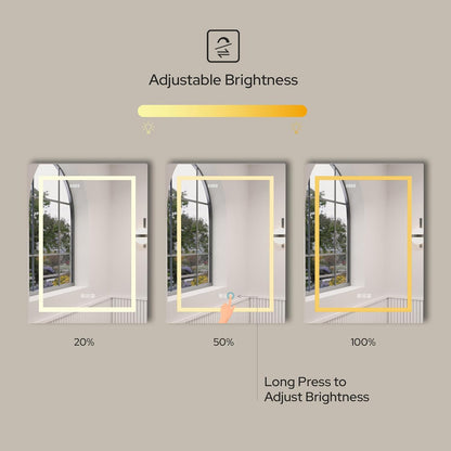 LED Medicine Cabinet with Mirror, Lights, Defogger, Clock & Outlets – Recessed or Surface Mount