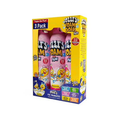 Fozzi’s Foam Soap 3-Pack – Perfectly Pink – 340ml Each | Fun, Safe & Easy-Clean Bath Foam for Kids