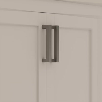 Ayna Decors Rooh 60 Inch White Bathroom Vanity with Sink, Quartz Countertop, 4 Soft Closing Doors and 5 Full Extension Drawers, Brushed Nickel Hardware