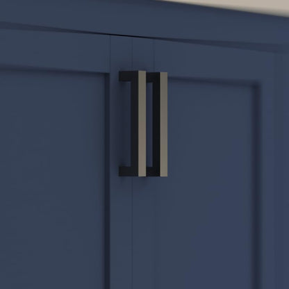 Ayna Decors Rooh 60 Inch Navy Blue Bathroom Vanity with Sink, Quartz Countertop, 4 Soft Closing Doors and 5 Full Extension Drawers, Brushed Nickel Hardware