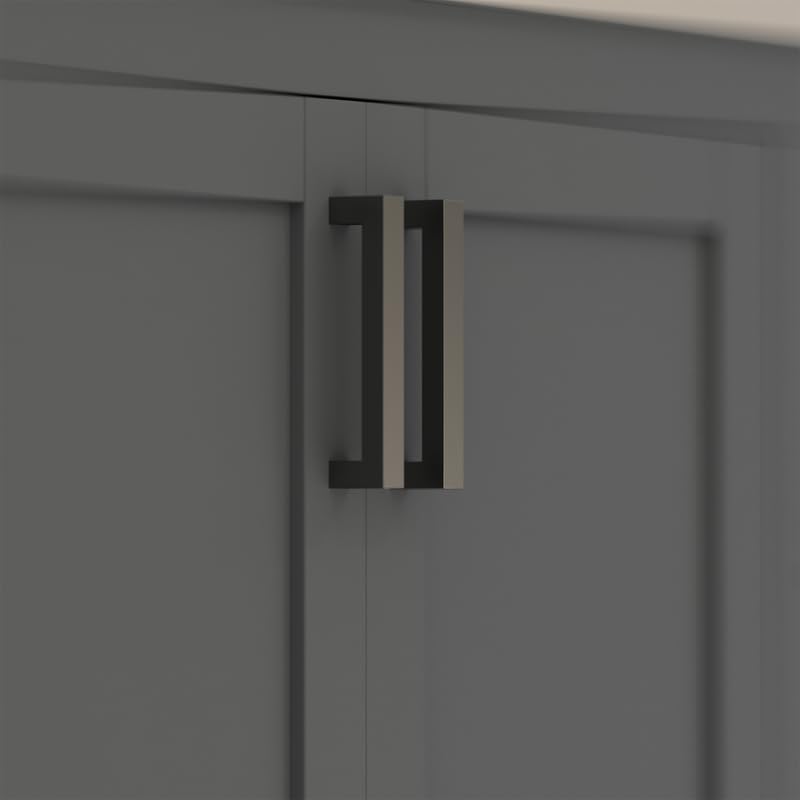 Ayna Decors Rooh 60 Inch Charcoal Grey Bathroom Vanity with Sink, Quartz Countertop, 4 Soft Closing Doors and 5 Full Extension Drawers, Brushed Nickel Hardware