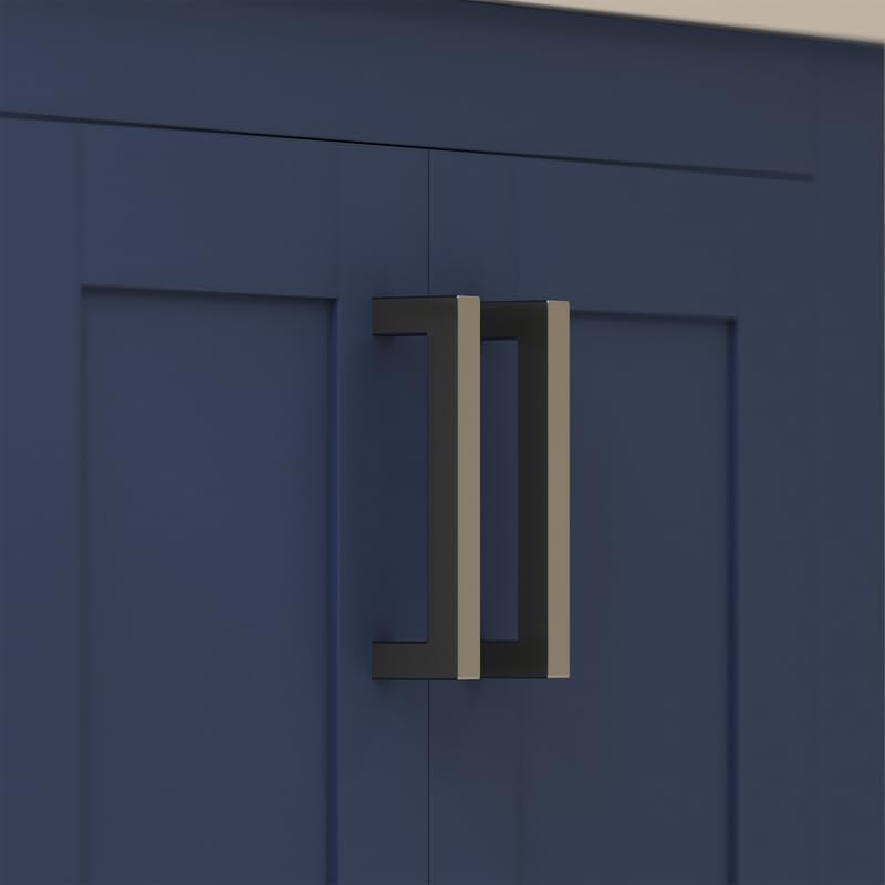 Ayna Decors Rooh 24 Inch Navy Blue Bathroom Vanity with Sink, Quartz Countertop, 2 Soft Closing Doors and 1 Full Extension Drawer, Brushed Nickel Hardware
