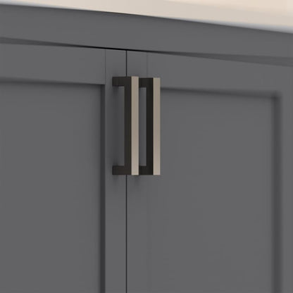 Ayna Decors Rooh 72 Inch Charcoal Grey Bathroom Vanity with Sink, Quartz Countertop, 4 Soft Closing Doors and 5 Full Extension Drawers, Brushed Nickel Hardware