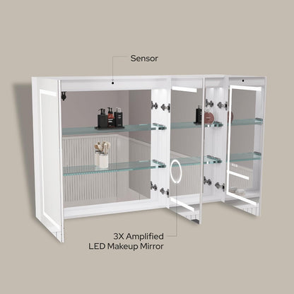 NEO 48x32 LED Lighted Medicine Cabinet with Mirror & Defogger