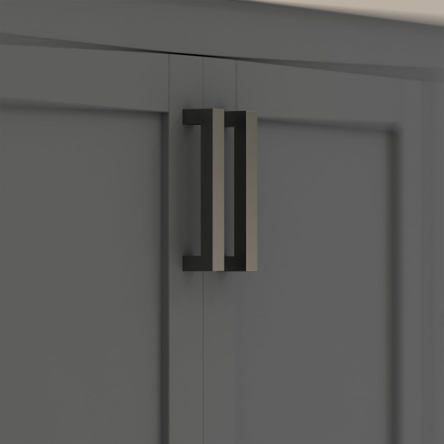 Ayna Decors Rooh 60 Inch Charcoal Grey Bathroom Vanity with Sink, Quartz Countertop, 4 Soft Closing Doors and 5 Full Extension Drawers, Brushed Nickel Hardware