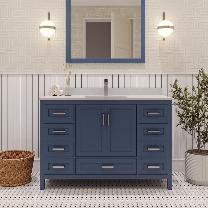 Ayna Decors Rooh 48" Navy Blue Bathroom Vanity with Sink - Premium Quality I Durable I Easy Install