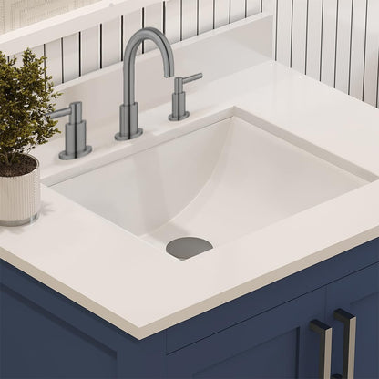 Ayna Decors Rooh 30" Navy Blue Solid Wood Bathroom Vanity with Sink Brushed Nickel Handles - Premium Quality I Durable I Easy Install