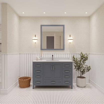 Ayna Decors Rooh 48" Charcoal Grey Bathroom Vanity with Sink - Premium Quality I Durable I Easy Install