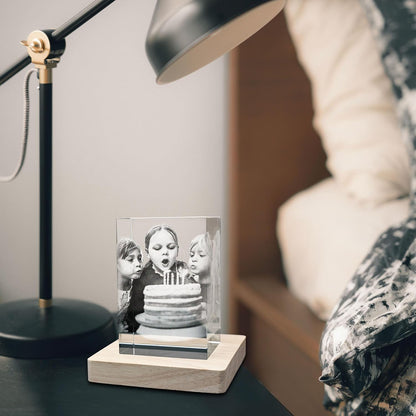 3D LovePix | 3D Crystal Photo - With Multicolor Light Base| Gift Box | Perfect For Every Occasion - Rectangular