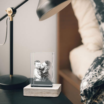 3D LovePix | 3D Crystal Photo - With Multicolor Light Base| Gift Box | Perfect For Every Occasion - Rectangular