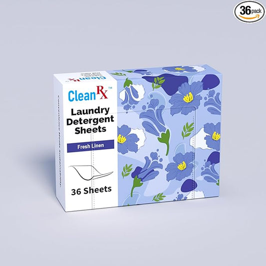 Eco Laundry Detergent Sheets – 36 Strips – Fresh Linen Scent, HE Safe