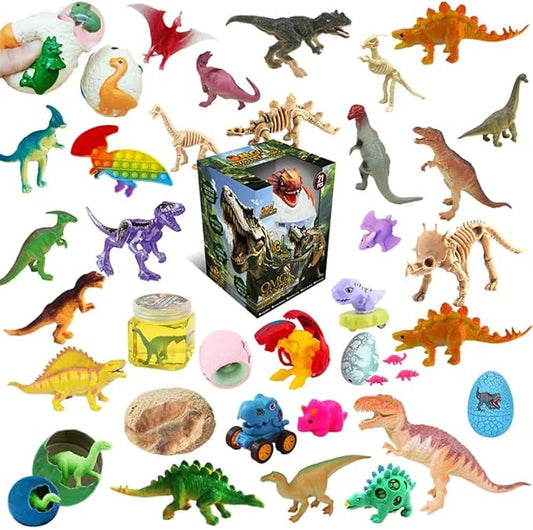 Mystery Dino Eggs Dig Kit with Dinosaur Bones & Fact Sheet, Surprise Dinosaur Toys, Kids Educational Excavation Science Activities, Ages 3+