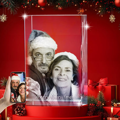 3D LovePix | 3D Crystal Photo - With Multicolor Light Base| Gift Box | Perfect For Every Occasion - Rectangular