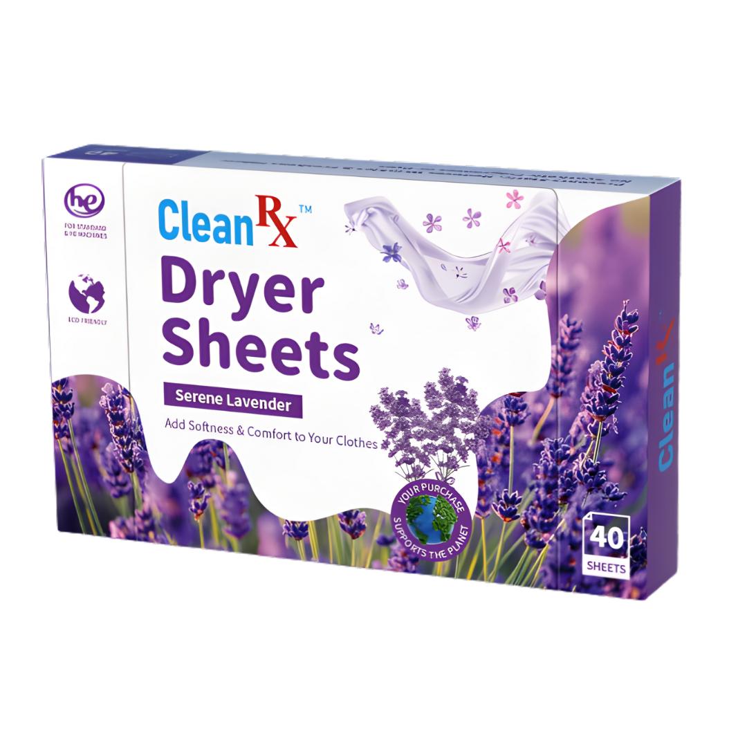 Lavender Fabric Softener Dryer Sheets – 40 Count – Softens & Freshens