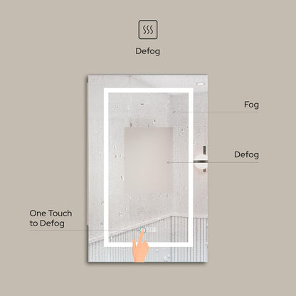 LED Lighted Medicine Cabinet with Mirror – Recessed or Surface Mount, Defogger, Dimmer, Clock, Temp Display, 3X Makeup Mirror, USB & Dual Outlets (Left or Right Opening)