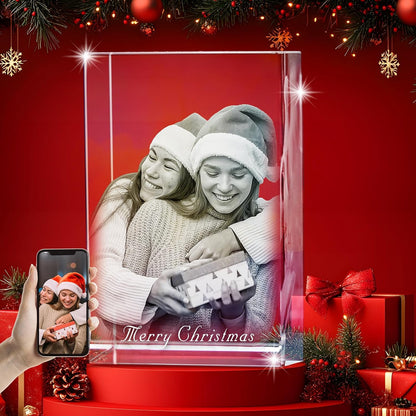 3D LovePix | 3D Crystal Photo - With Multicolor Light Base| Gift Box | Perfect For Every Occasion - Rectangular